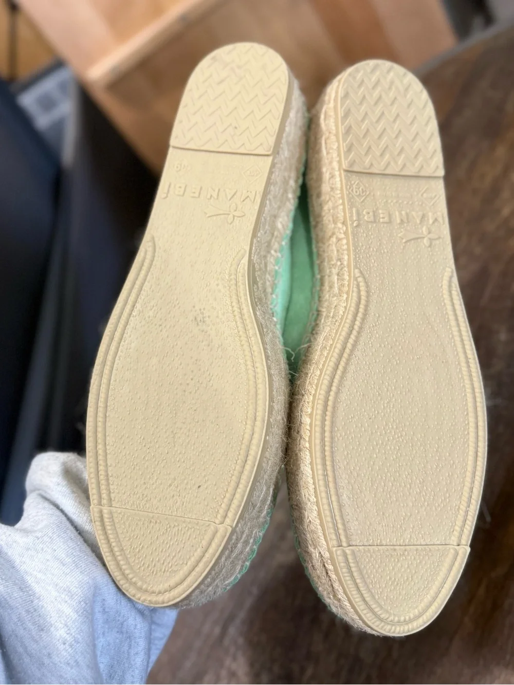 Mint Suede Espadrille Flats - Unknown Brand